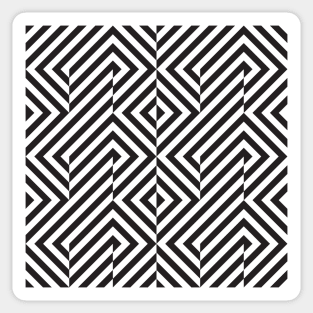 Black and white geometric op art pattern Sticker
